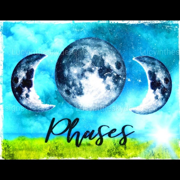 Art Print Moon Landscape "Phases" Nature Wall Decor - Picture 2 of 5